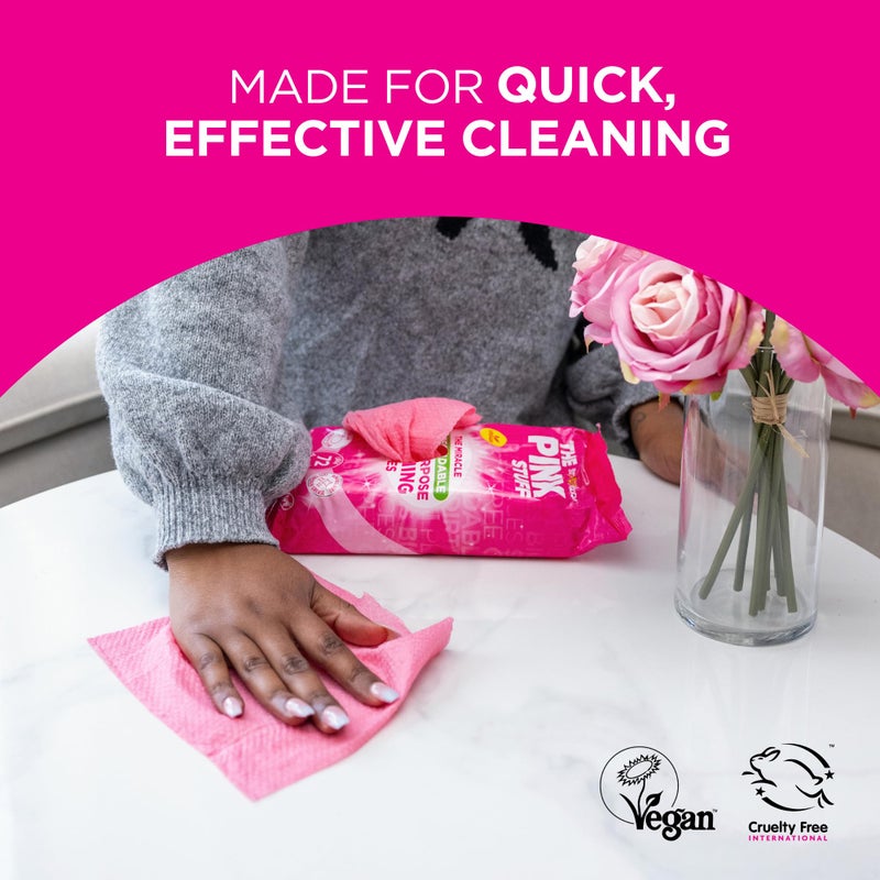Stardrops The Pink Stuff Miracle Multi-Purpose Cleaning Wipes - 216 Count - Tough on Grease, Grime, and Dirt - All-Purpose Cleaner for Kitchen, Bathroom, and More - Image 4